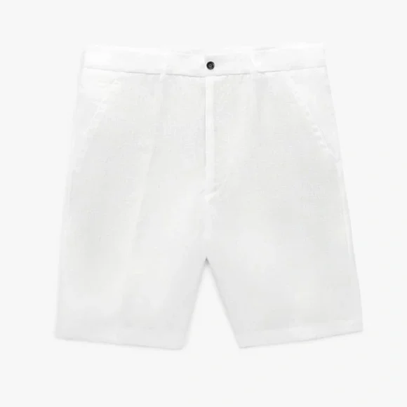 Zara Mens 100% Linen Shorts - Picture 6 of 12